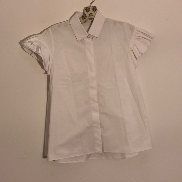 Co Ruffle Sleeve Poplin Blouse - Picture 3 of 7